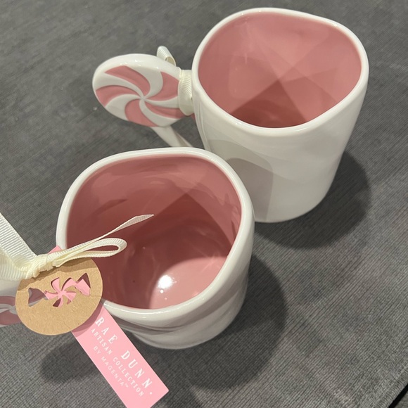 Rae Dunn Christmas SUGAR & SPICE Mug White Pink with Lollipop Handle Decor New - Picture 8 of 10